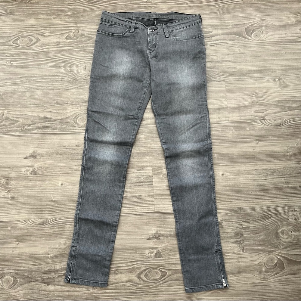 KSUBI • Gray Straight Leg Zip Ankle Denim Jeans